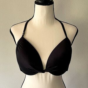 NEW! Victoria’s Secret Black (with small Gold Detail) Underwire, Swim Top. 36D.